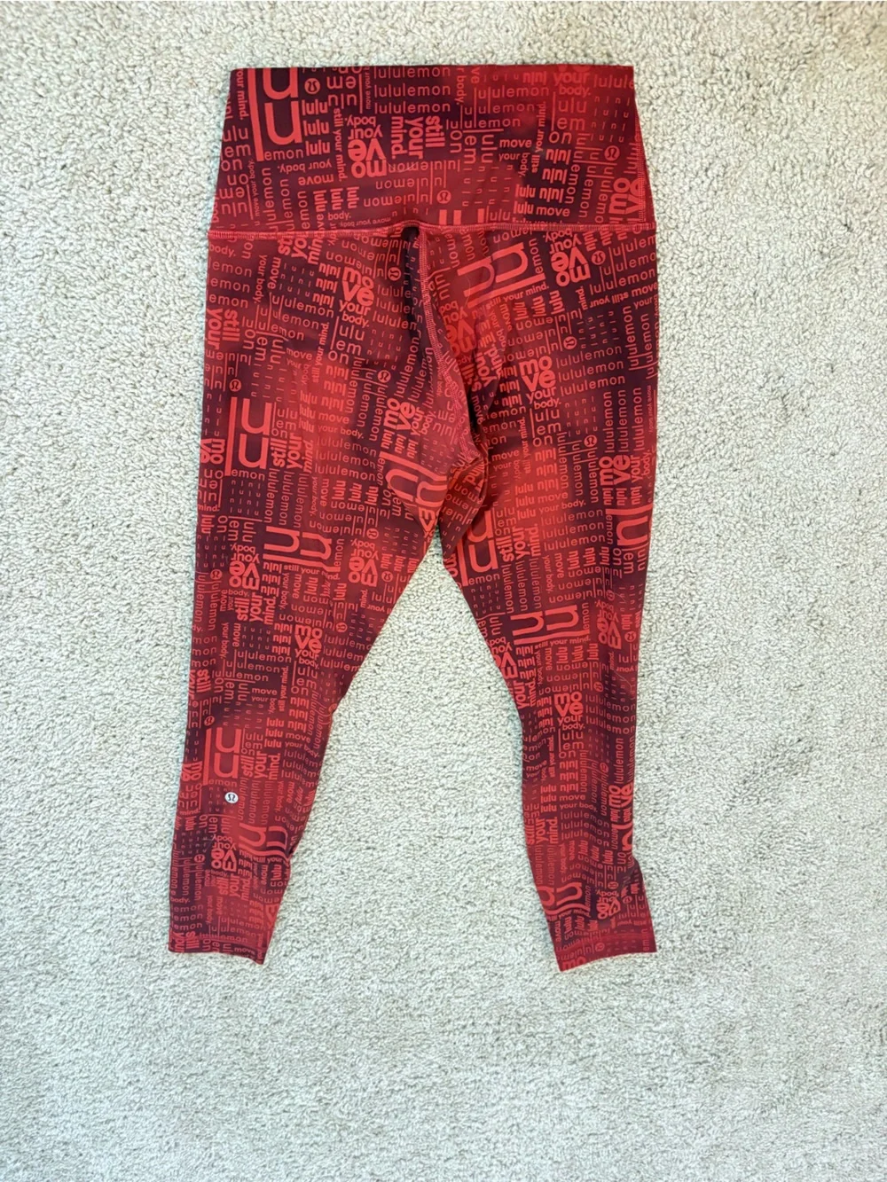 lululemon athletica Red All-Over Logo Leggings